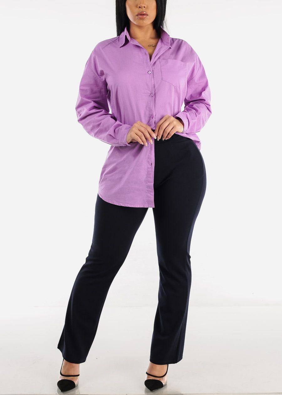 Long Sleeve Cotton Tunic Shirt Lavender sold by Moda product image thumbnail 2