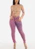 Long Sleeve Ruched Sides Floral Mesh Crop Top Cream sold by Moda