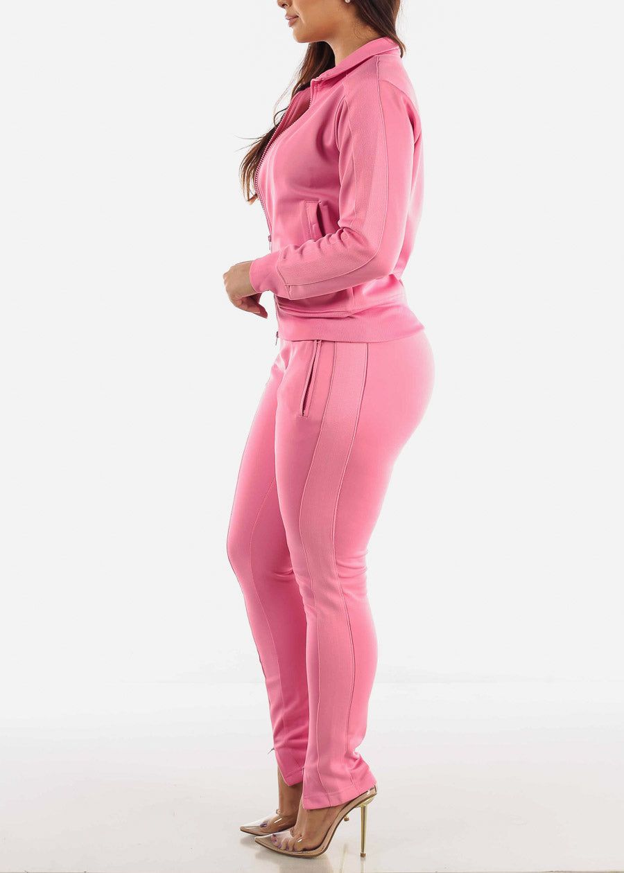 Hot Pink Zip Up Tracksuit (2 PCE SET) sold by Moda product image thumbnail 3