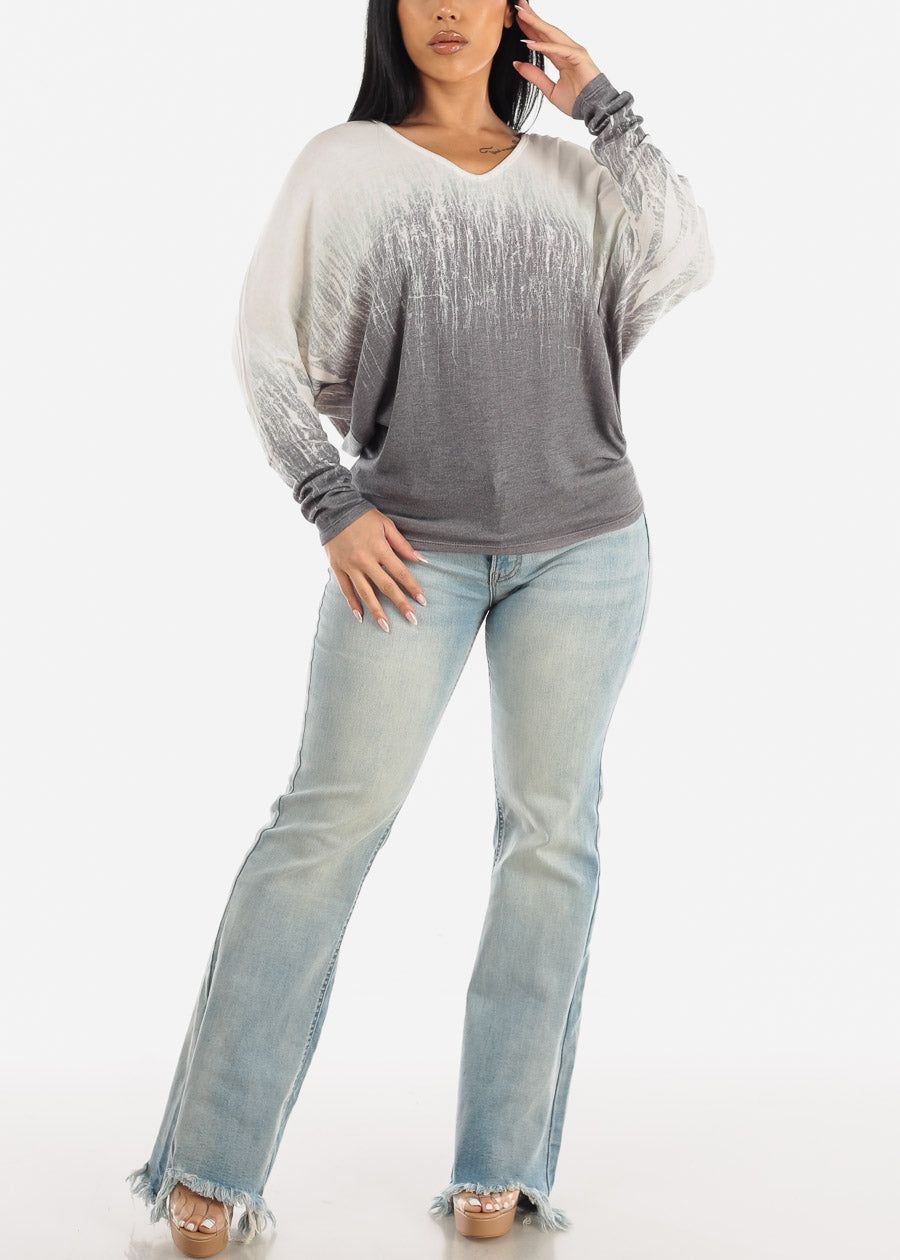 High Waist Wide Leg Light Denim Jeans w Raw Hem sold by Moda product image thumbnail 2