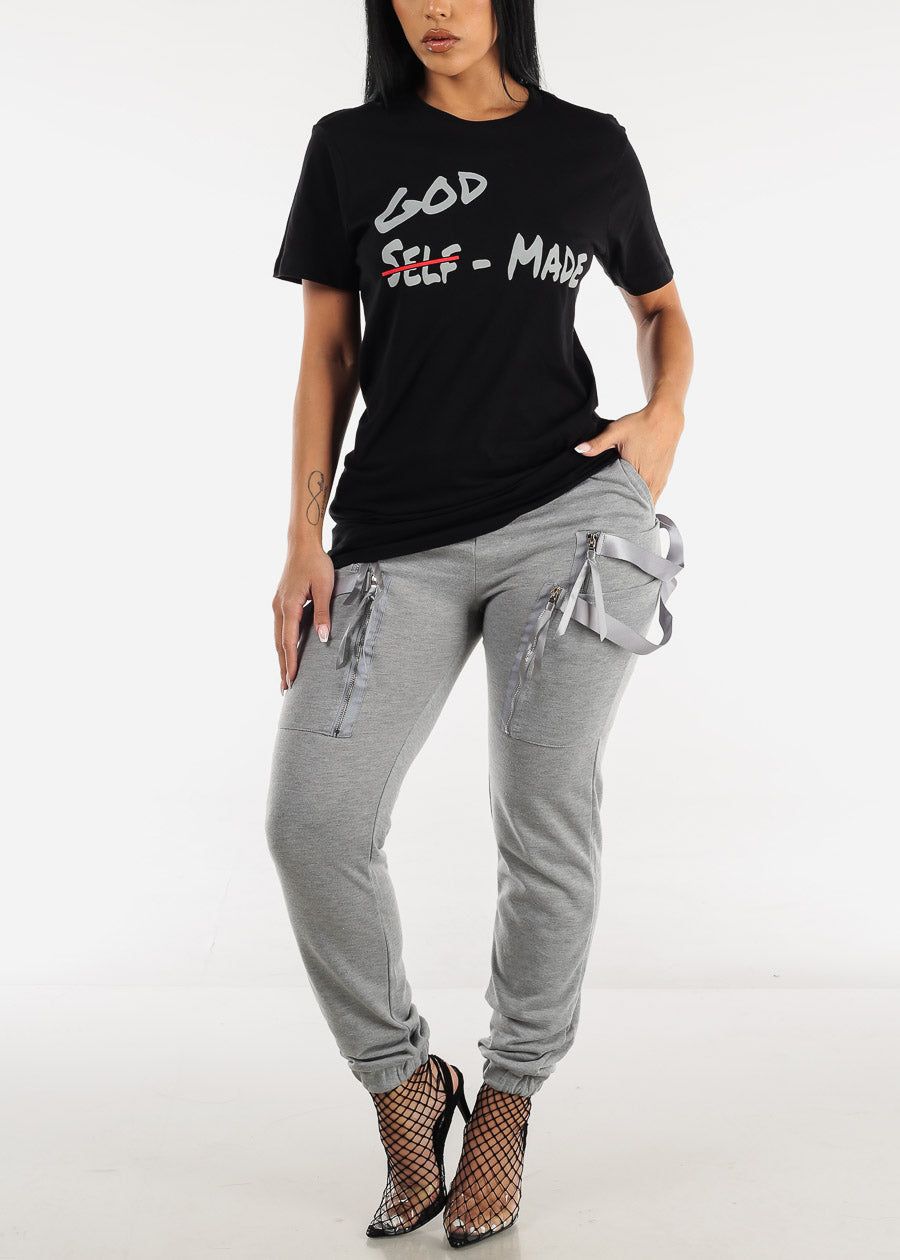 Black Short Sleeve God Made Graphic Tee sold by Moda product image thumbnail 2