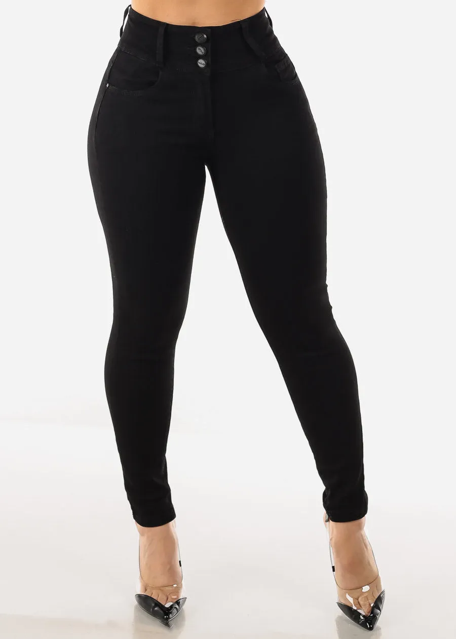 Black Super High Waist Butt Lifting Skinny Jeans sold by Moda product image thumbnail 3