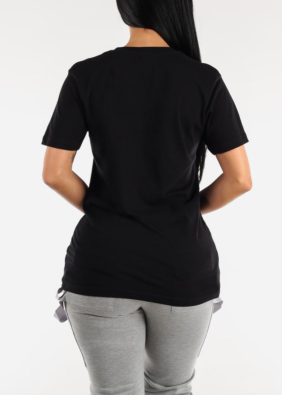 Black Short Sleeve God Made Graphic Tee sold by Moda product image thumbnail 4