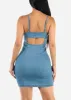 Button Up Bodycon Denim Dress Med Blue sold by Moda