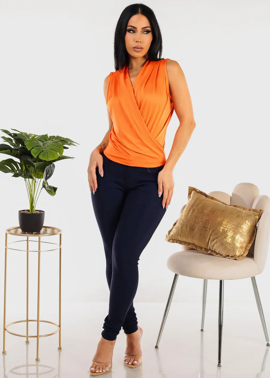 Sleeveless Surplice Top Orange sold by Moda product image thumbnail 2