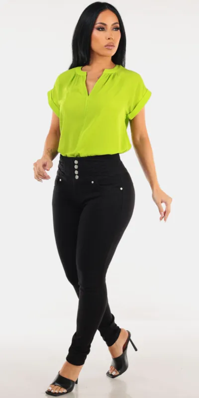 Vneck Butt Lift Denim Outfit sold by Moda