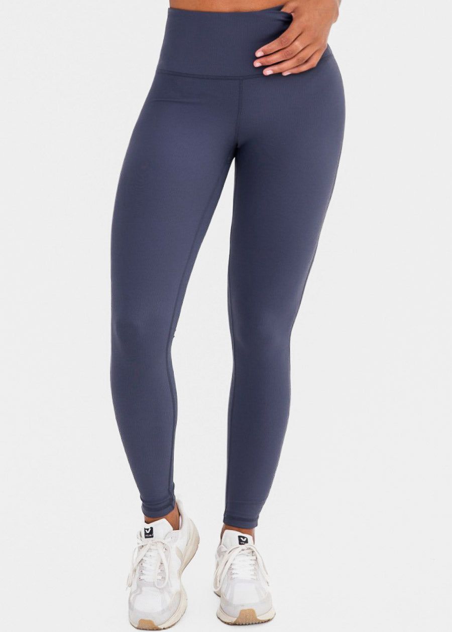 High Waisted Micro Ribbed Activewear Leggings Dark Grey sold by Moda product image thumbnail 2