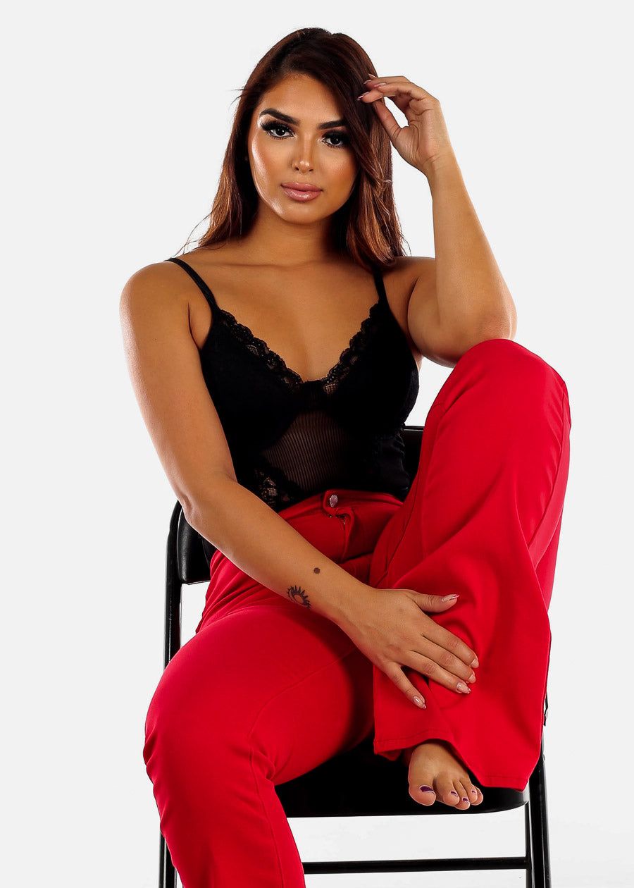 Black Sleeveless Thong Floral Lace Bodysuit sold by Moda product image thumbnail 5