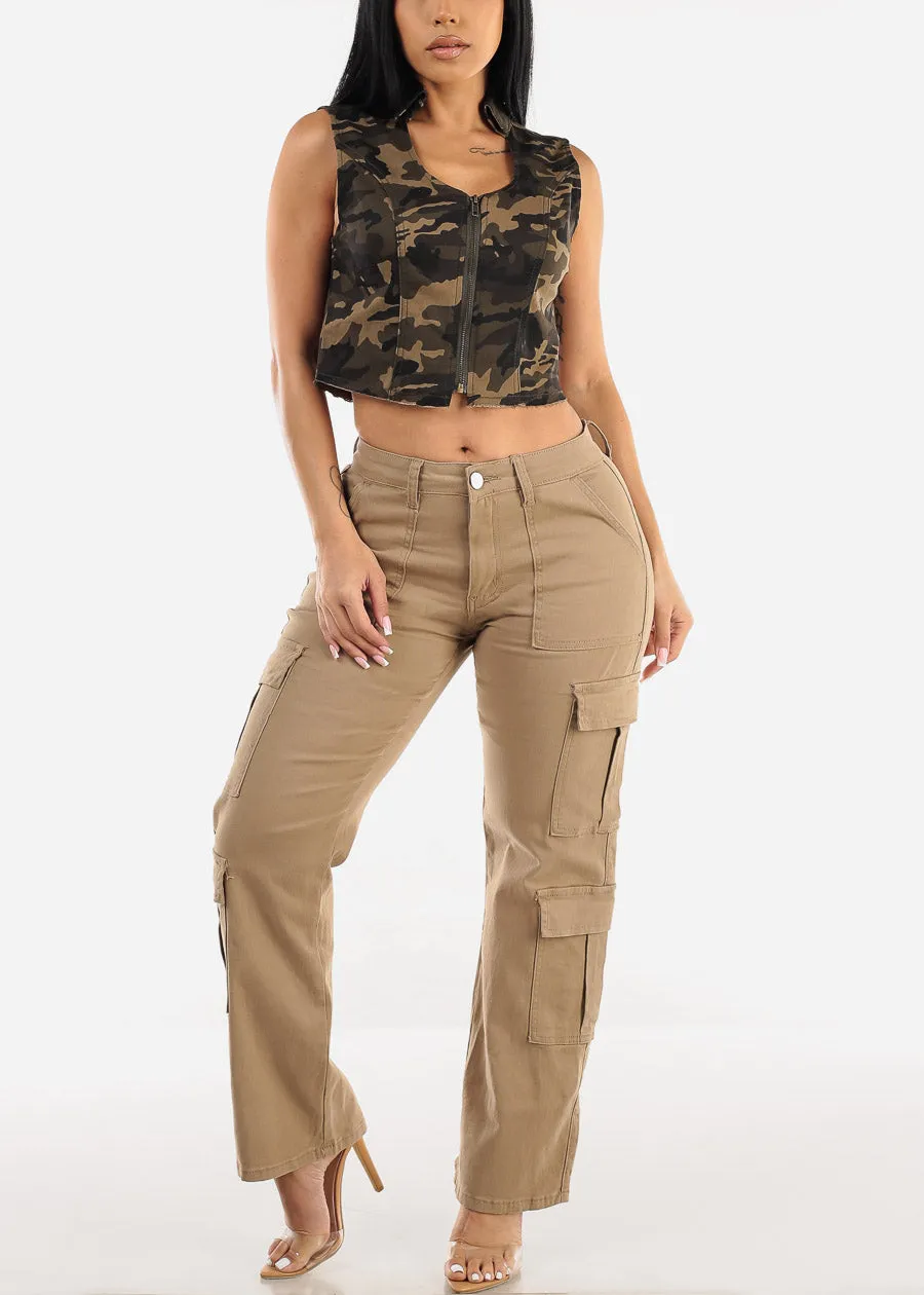 Sleeveless Cropped Camo Denim Vest sold by Moda product image thumbnail 5