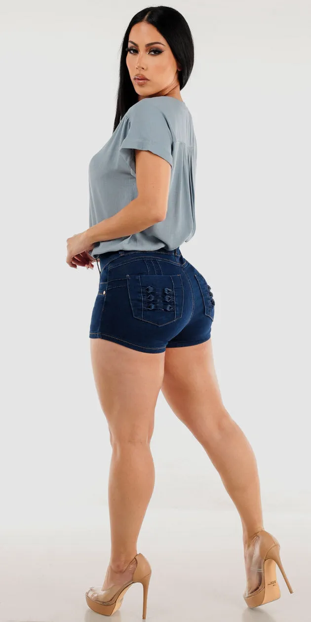 Blue Vneck Butt Lift Denim Look sold by Moda product image thumbnail 2