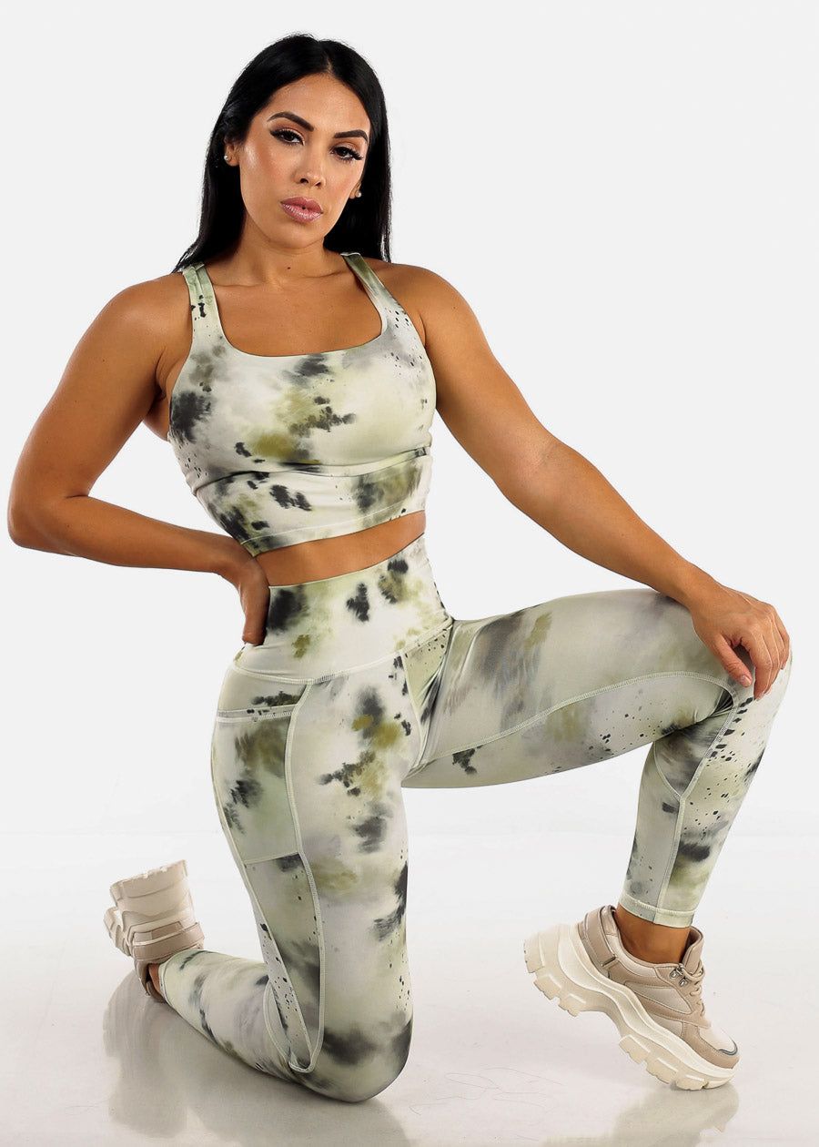 MONO B Activewear Racerback Sports Bra Tie Dye Printed sold by Moda product image thumbnail 2