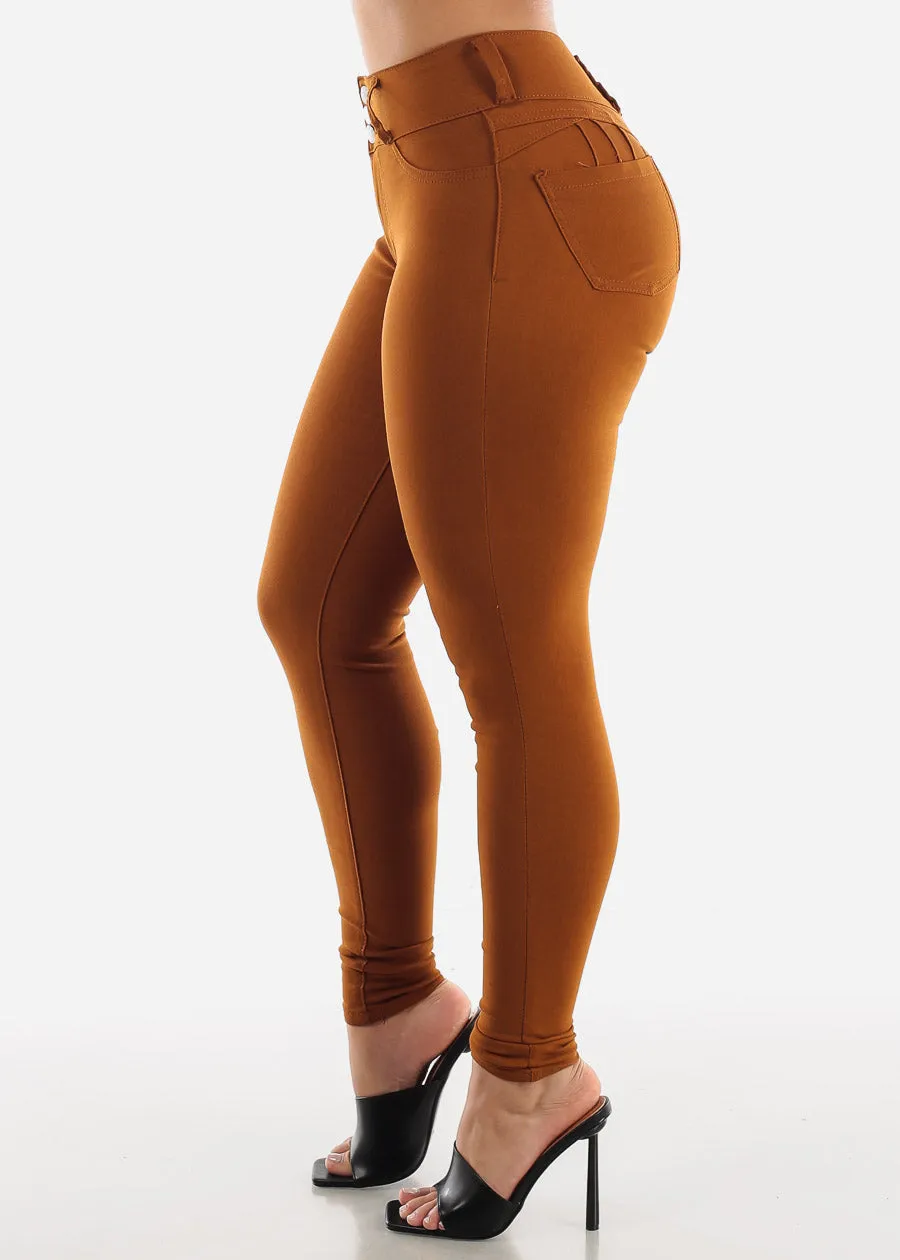 High Waist Butt Lift Levanta Cola Brown Jeggings sold by Moda product image thumbnail 4