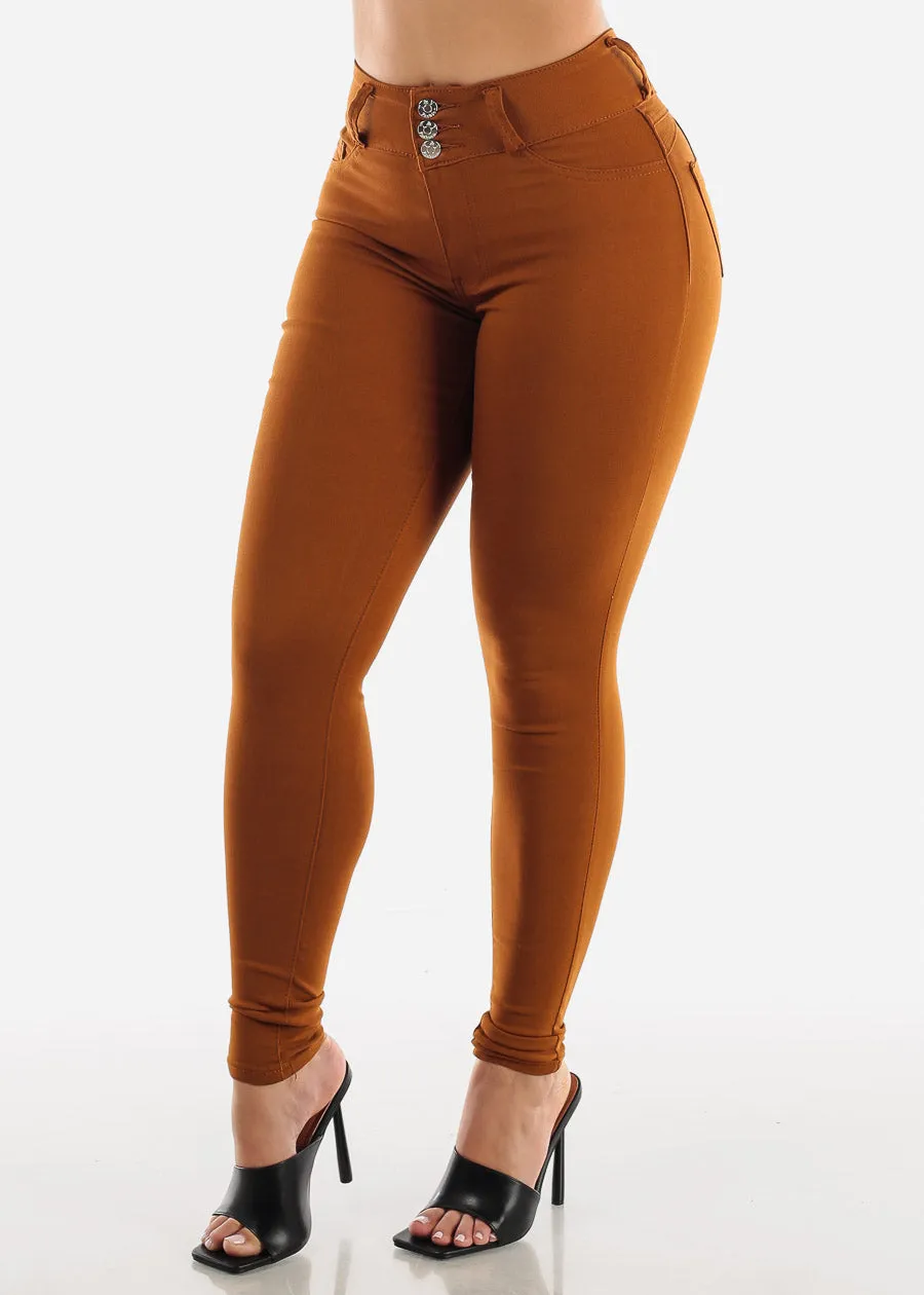 High Waist Butt Lift Levanta Cola Brown Jeggings sold by Moda product image thumbnail 3