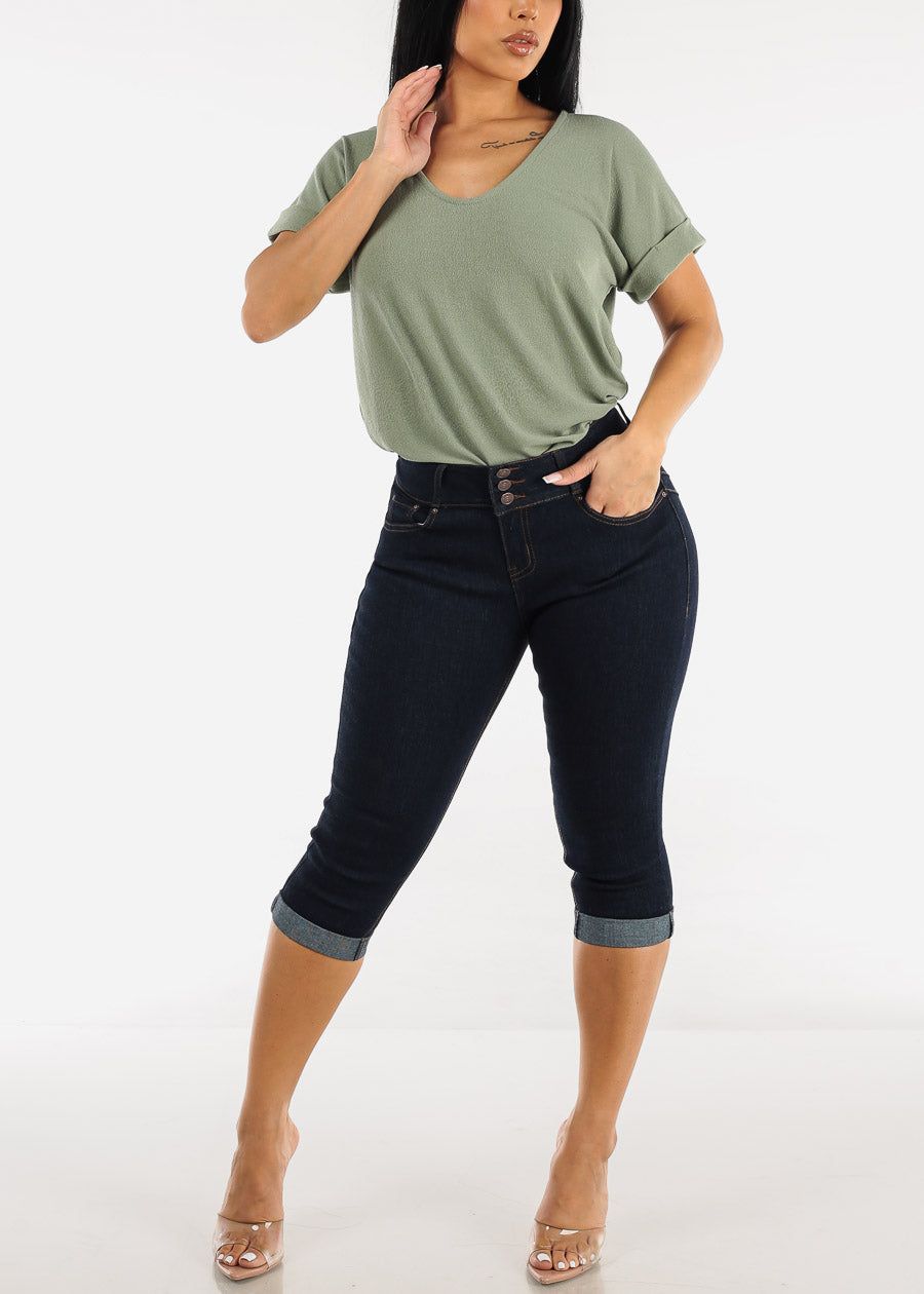 Short Sleeve Vneck Tunic Top Olive sold by Moda product image thumbnail 2