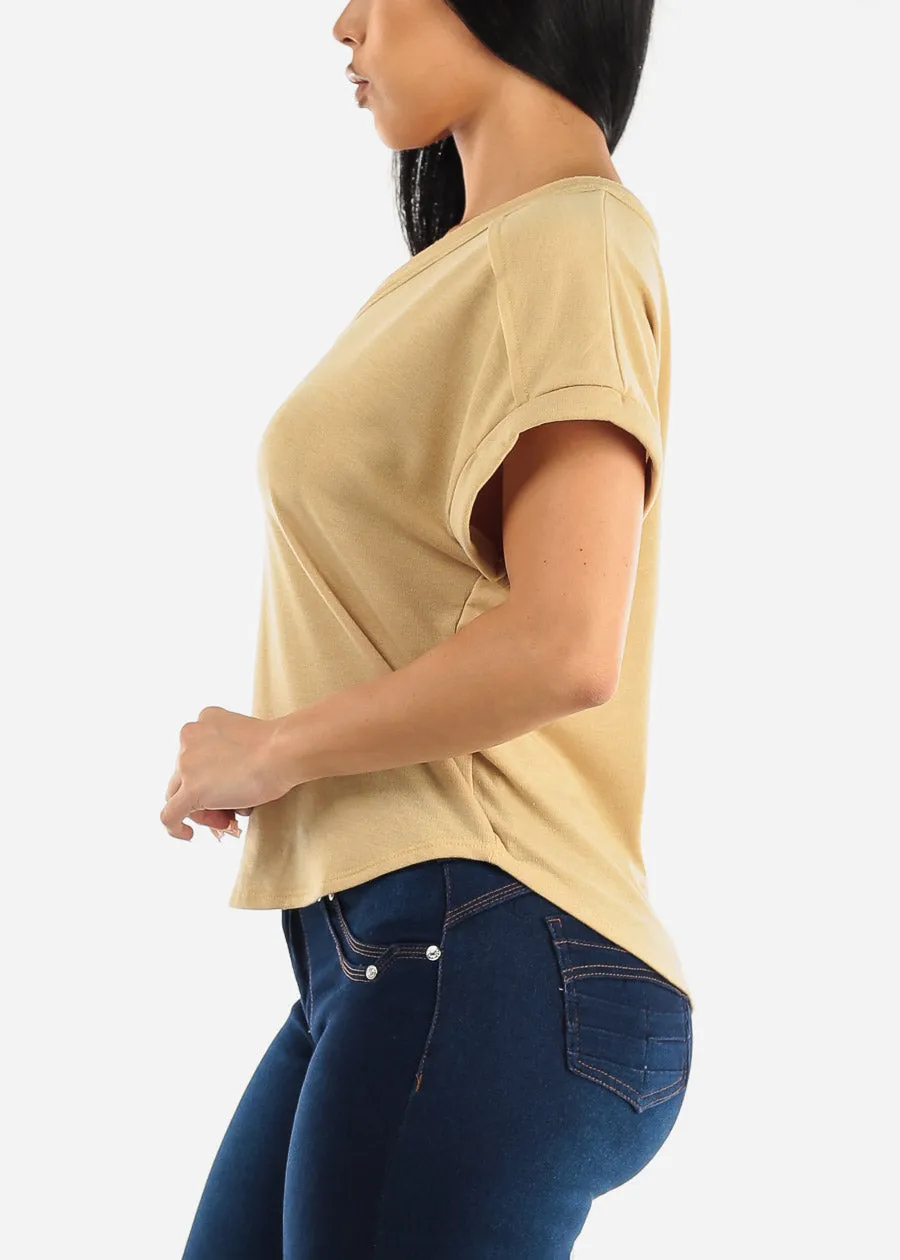 Short Sleeve Vneck Soft Terry Top Mustard sold by Moda product image thumbnail 2