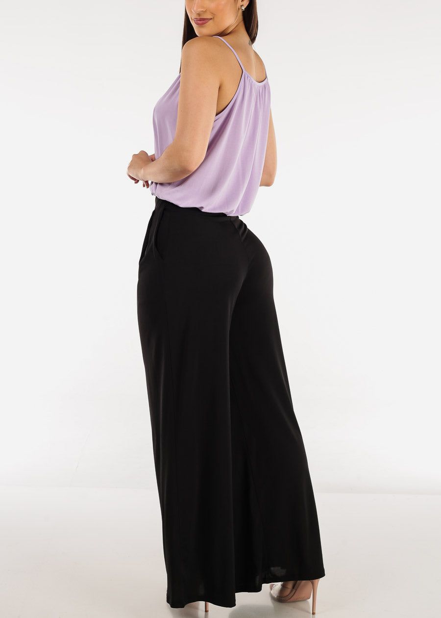 High Waisted Flare Palazzo Pants Black w Pockets sold by Moda product image thumbnail 5