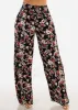 Boho Smocked Waist Floral Palazzo Pants Black sold by Moda
