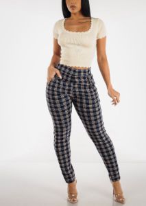 Short Sleeve Ribbed Stretchy Beige Crop Top sold by Moda