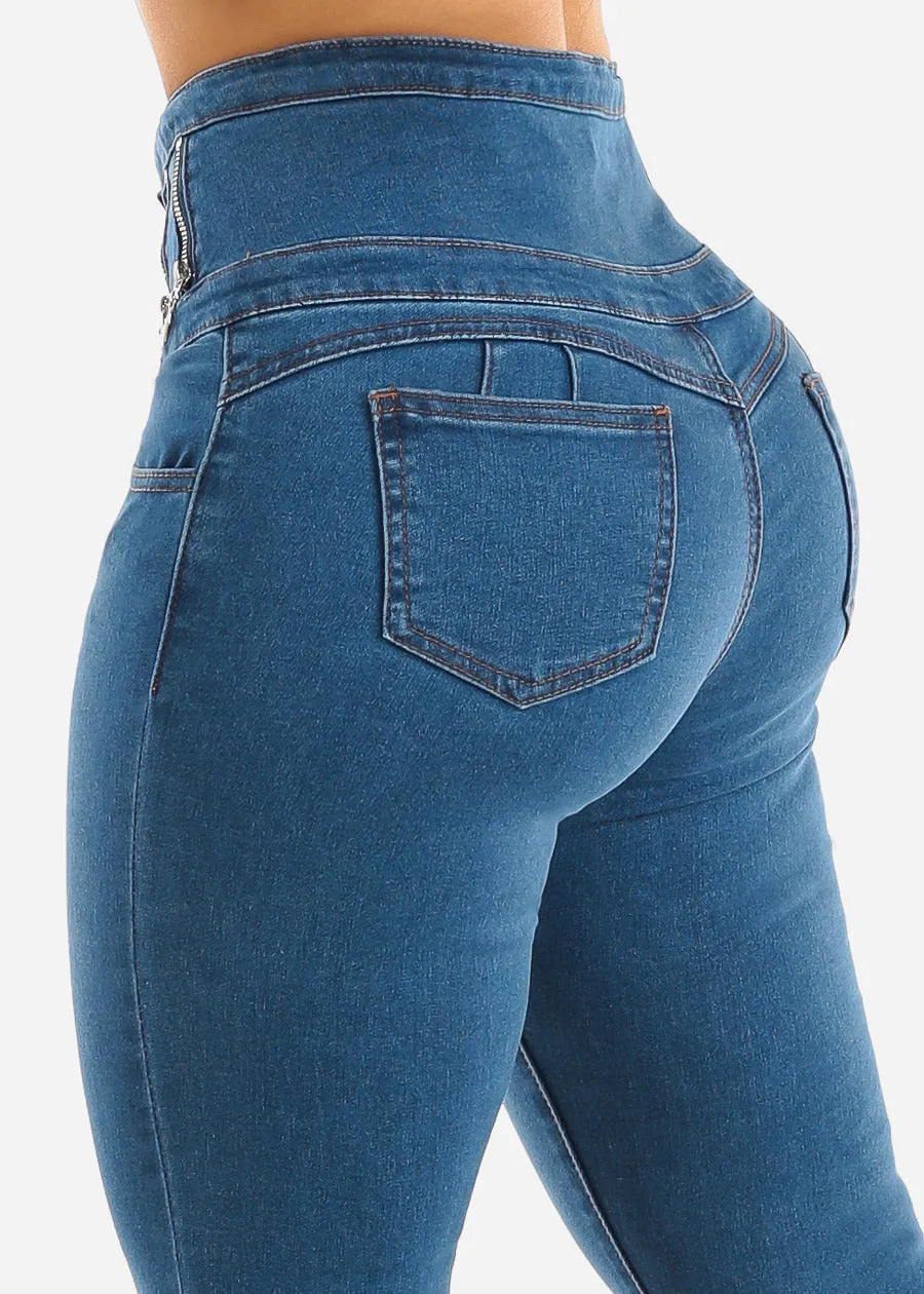 Super High Waisted Butt Lifting Indigo Skinny Jeans sold by Moda