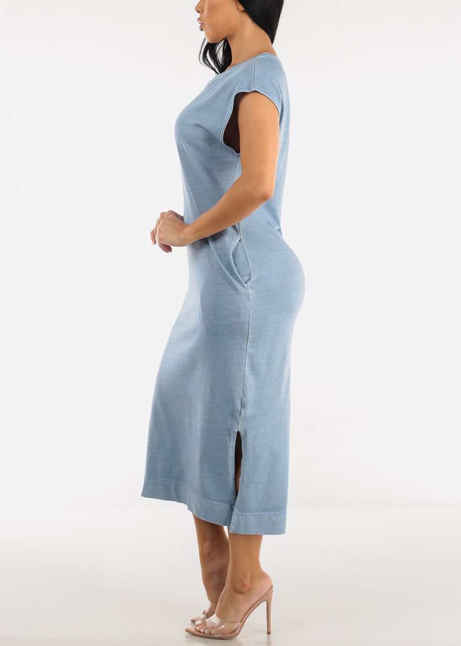 Cotton Midi Dress with Split Hem and Pockets sold by Moda product image thumbnail 2