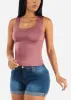 Sleeveless Double Layered Scoop Neck Top Mauve sold by Moda