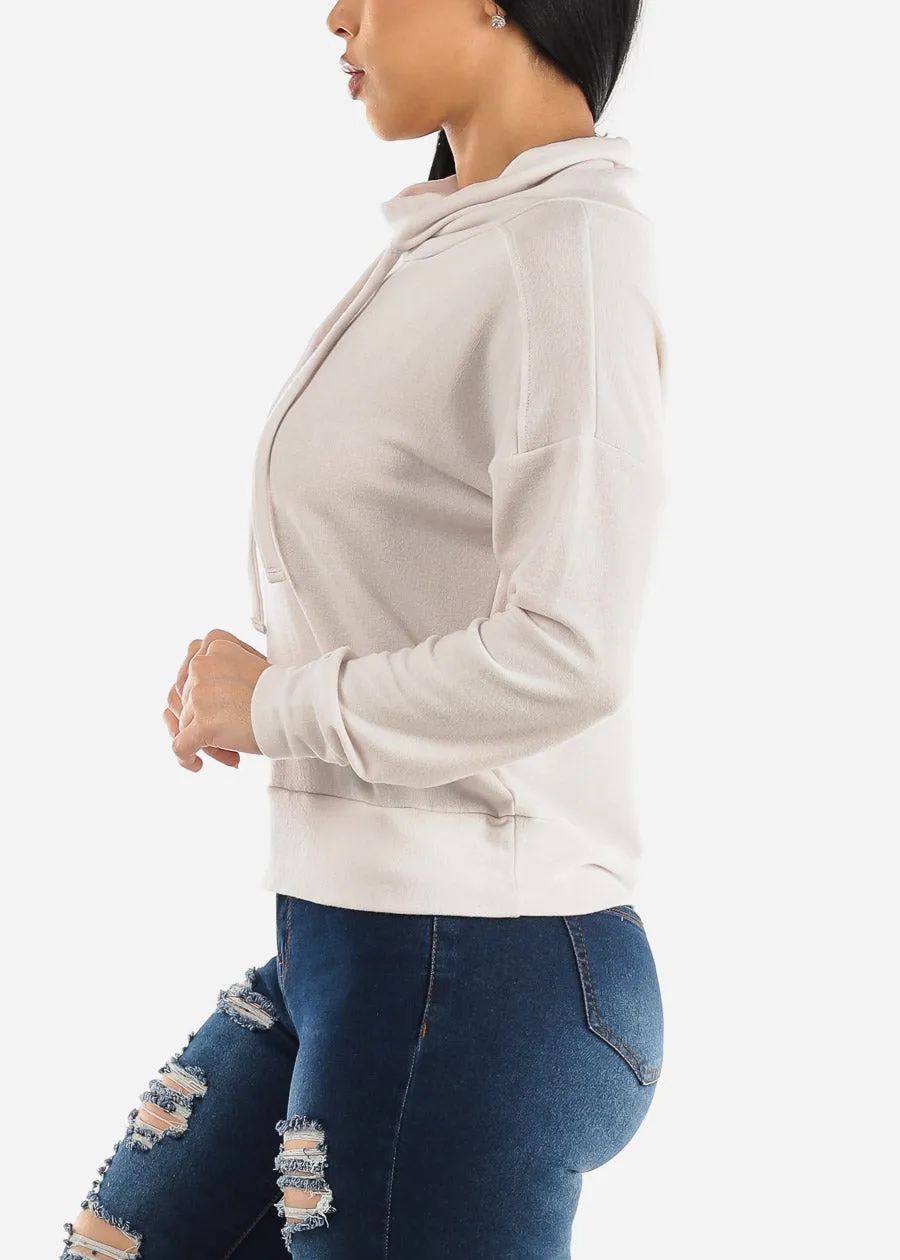 Long Sleeve Turtleneck Soft Terry Sweatshirt Beige sold by Moda product image thumbnail 3
