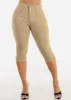 MX JEANS High Waist Hyper Stretchy Butt Lifting Capris Khaki sold by Moda
