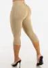 MX JEANS High Waist Hyper Stretchy Butt Lifting Capris Khaki sold by Moda