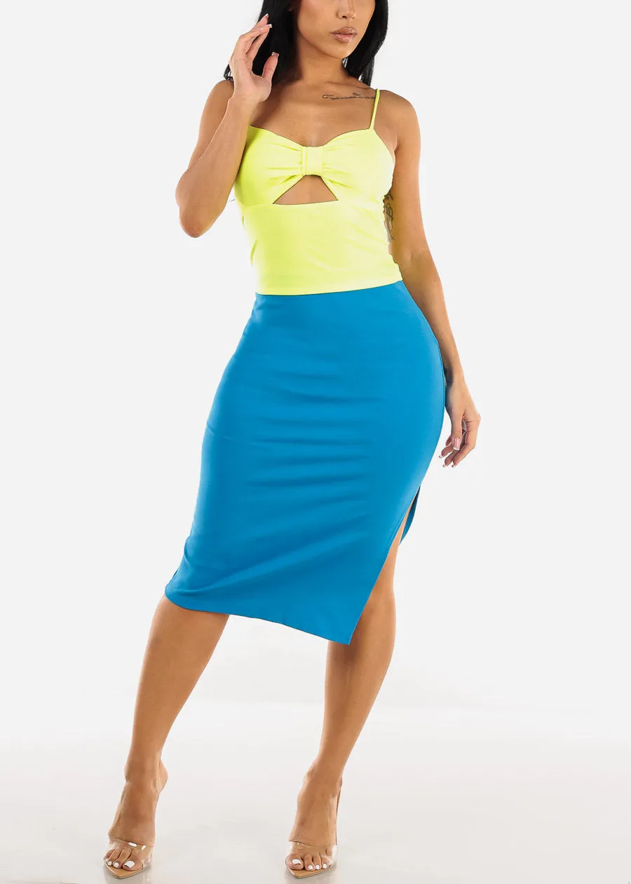 Sleeveless Cut Out Crop Top Neon Lime sold by Moda product image thumbnail 3