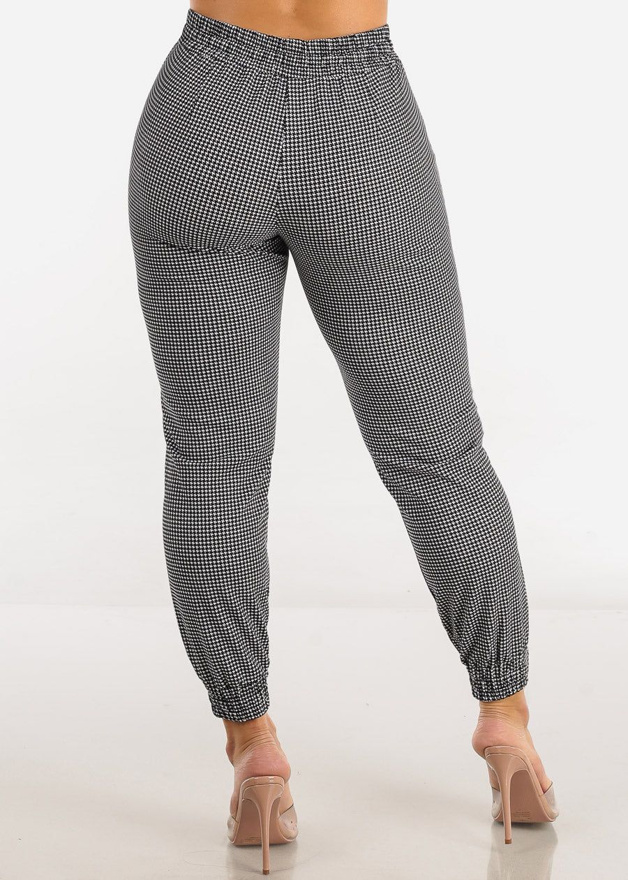 Black High Waist Drawstring Printed Jogger Pants sold by Moda product image thumbnail 4