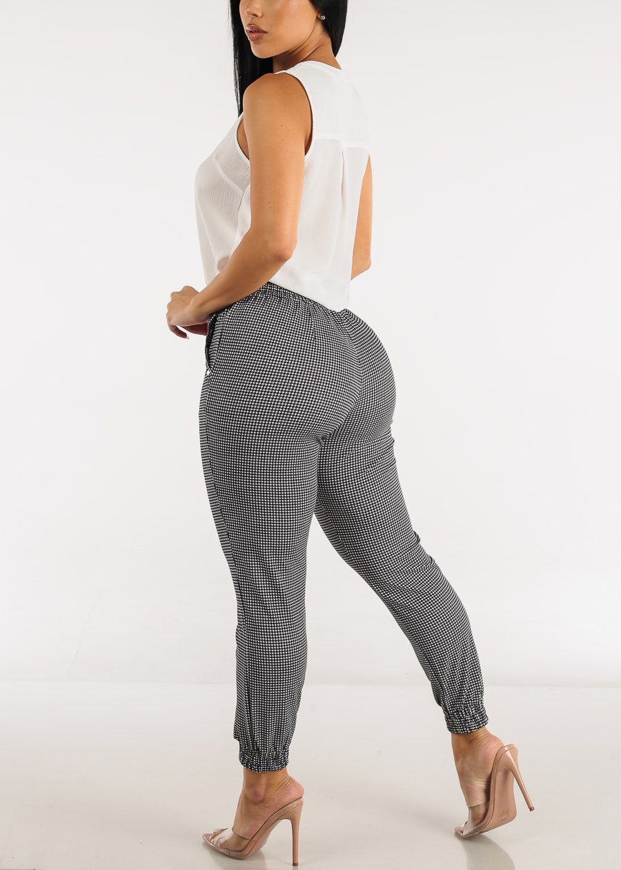 Black High Waist Drawstring Printed Jogger Pants sold by Moda product image thumbnail 5