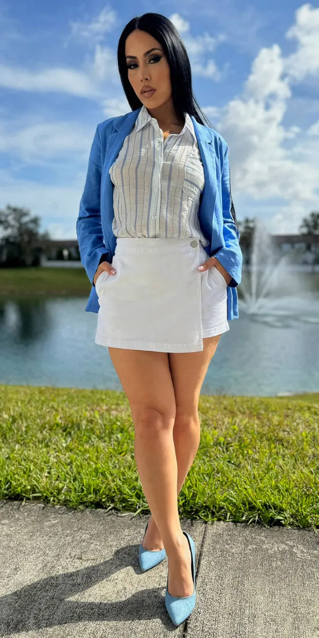 Blue Striped Skort Combo sold by Moda