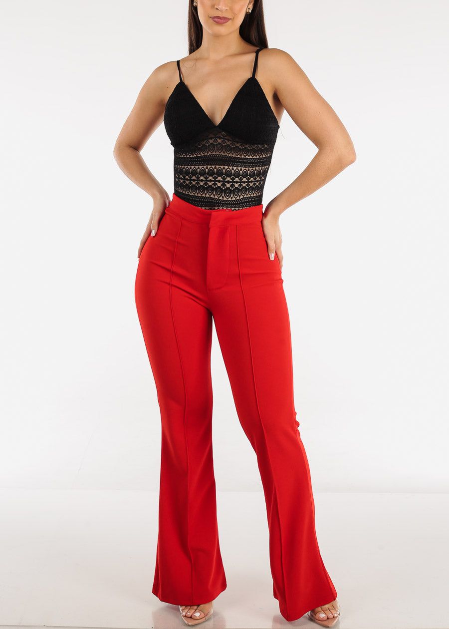 Black Floral Lace Thong Spaghetti Strap Bodysuit sold by Moda product image thumbnail 5