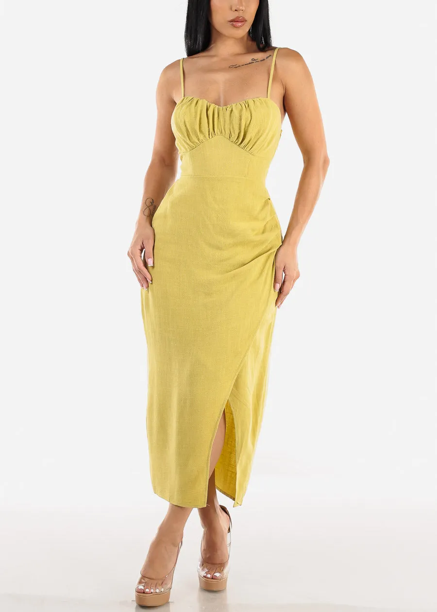 Sleeveless Linen Midi Dress Light Green sold by Moda product image thumbnail 5