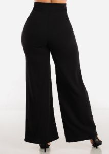 High Waisted Wide Legged Pants Black sold by Moda