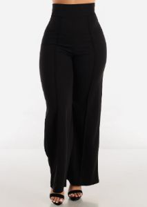 High Waisted Wide Legged Pants Black sold by Moda