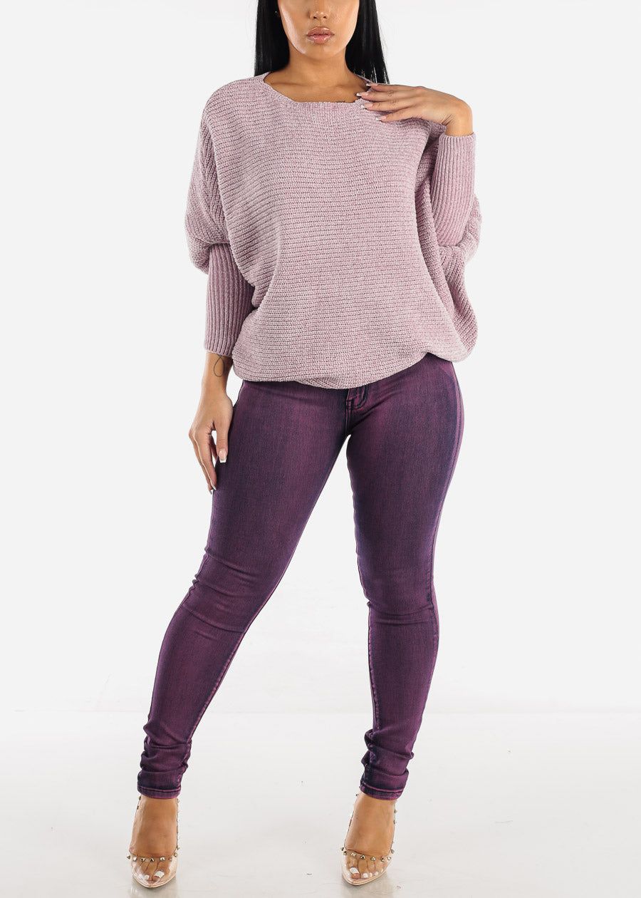 Lavender Bubble Sleeve Dolman Sweater sold by Moda product image thumbnail 2