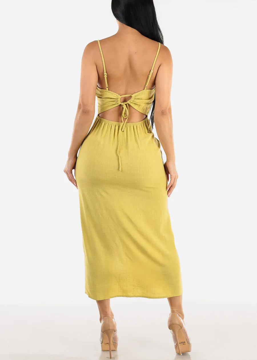 Sleeveless Linen Midi Dress Light Green sold by Moda product image thumbnail 3