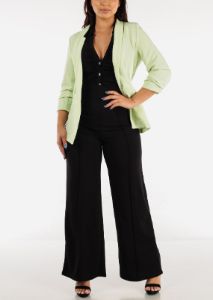 High Waisted Wide Legged Pants Black sold by Moda