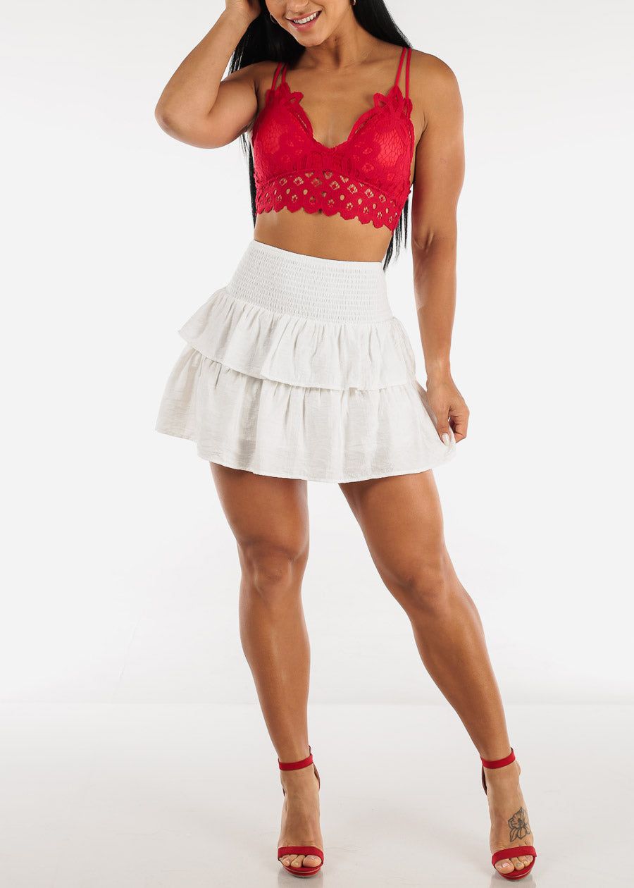 Red Double Strap Floral Lace Bralette sold by Moda product image thumbnail 3