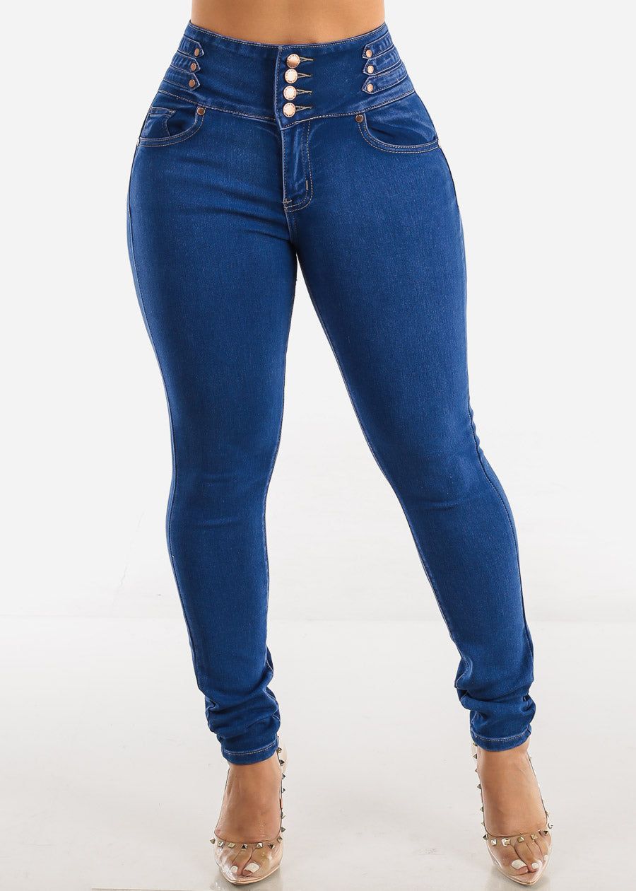 Super High Waisted Butt Lifting Skinny Jeans Royal Sand Wash sold by Moda product image thumbnail 3