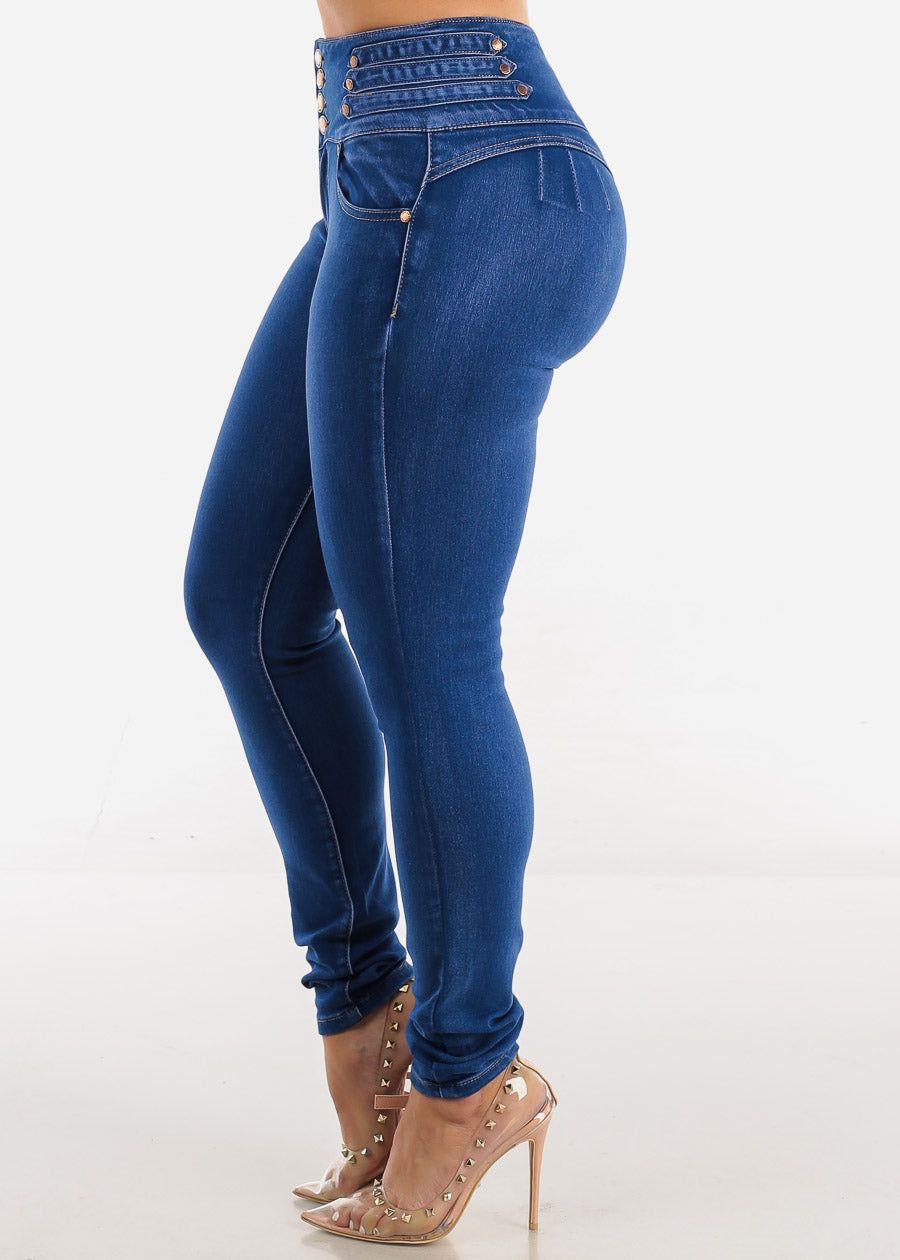 Super High Waisted Butt Lifting Skinny Jeans Royal Sand Wash sold by Moda product image thumbnail 4