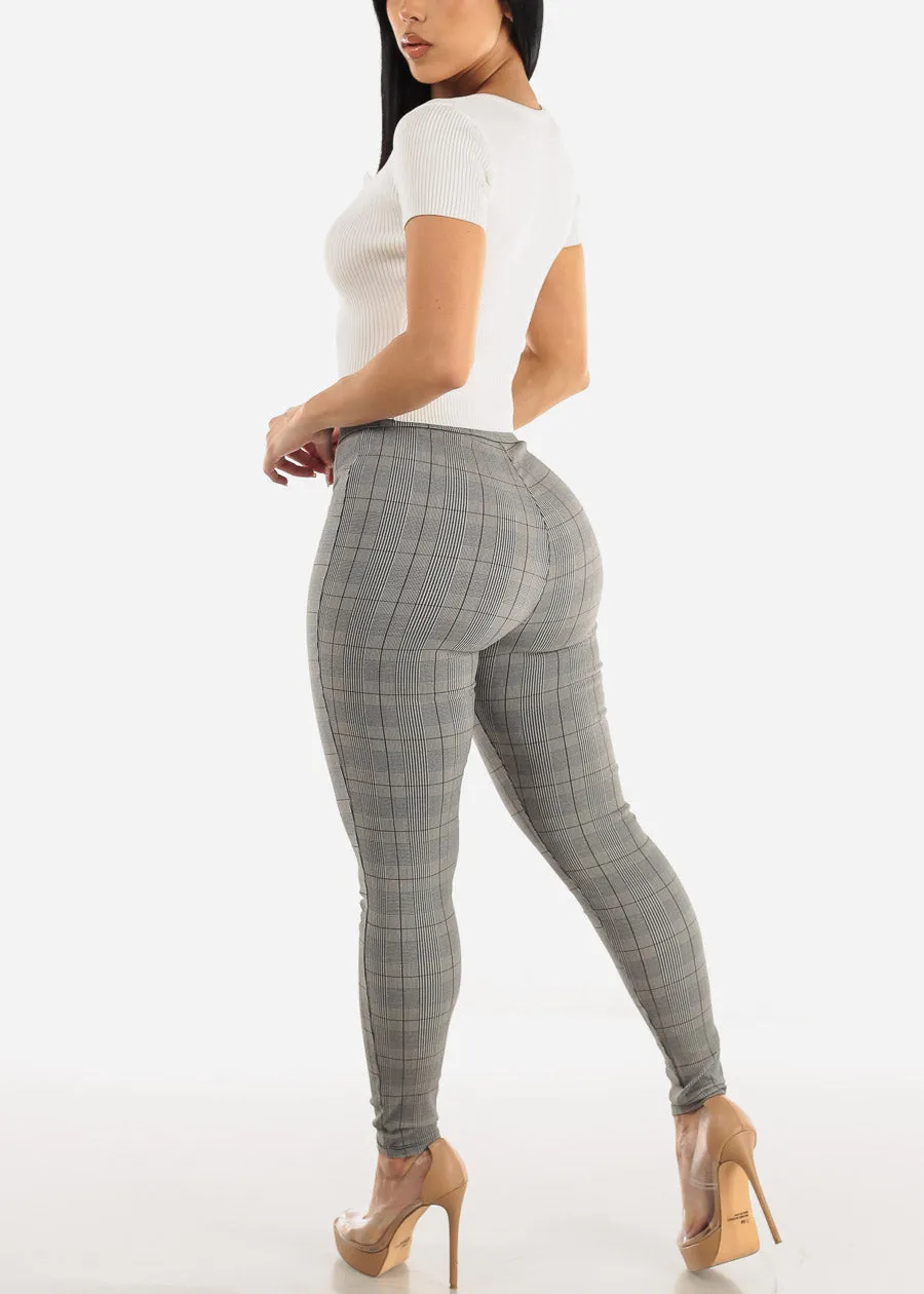 High Waist Stretchy Skinny Plaid Pants sold by Moda product image thumbnail 5