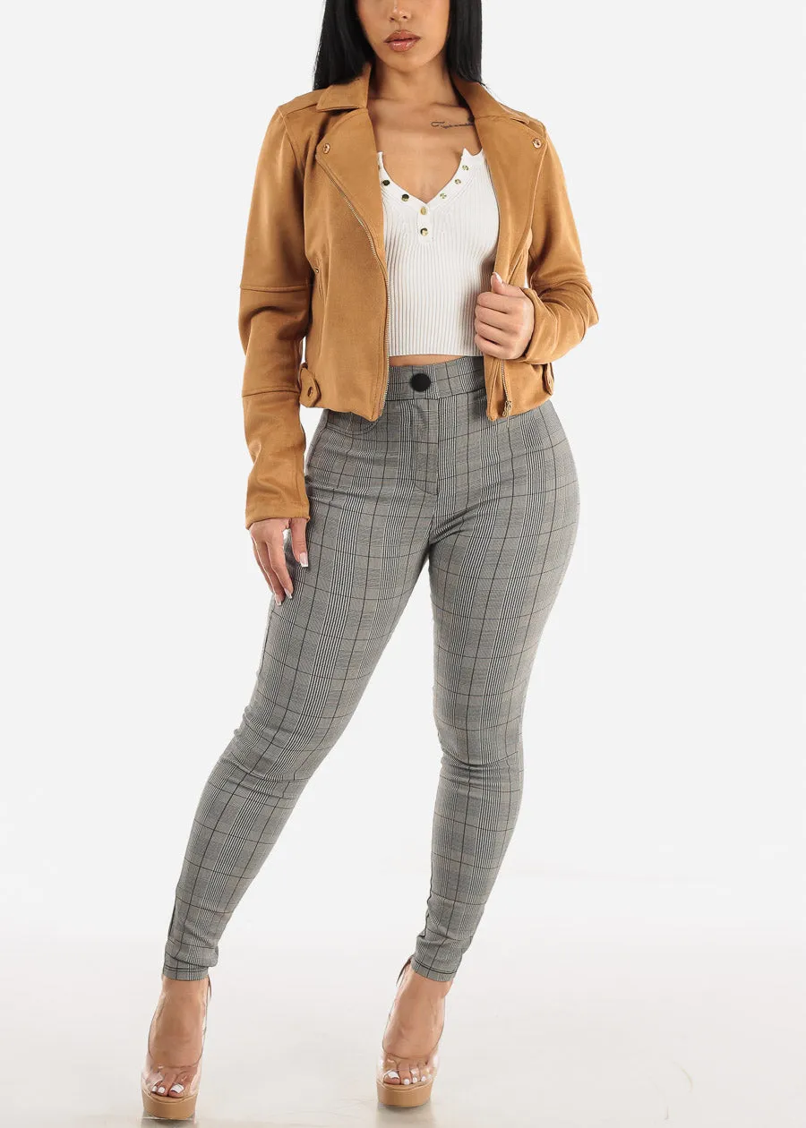 High Waist Stretchy Skinny Plaid Pants sold by Moda product image thumbnail 2