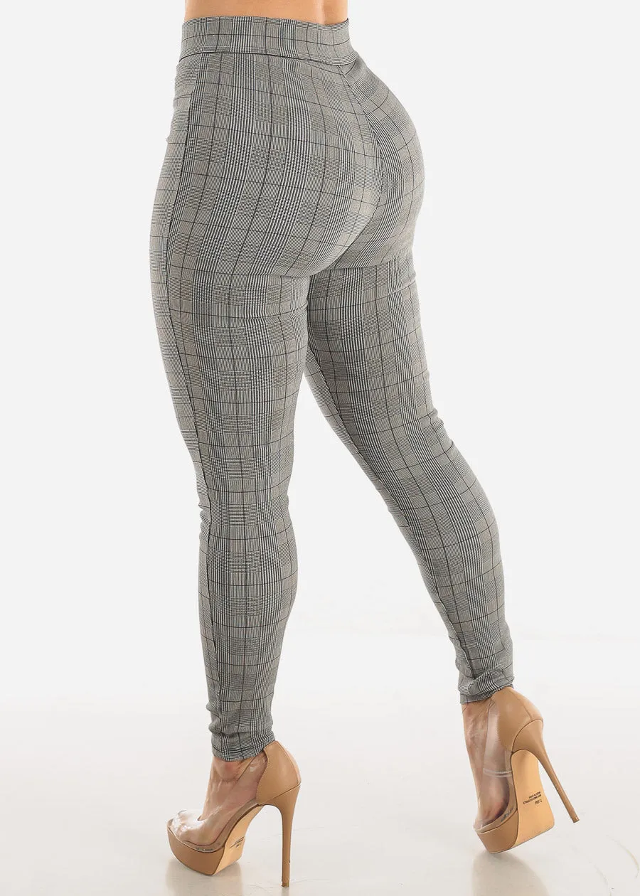 High Waist Stretchy Skinny Plaid Pants sold by Moda product image thumbnail 4