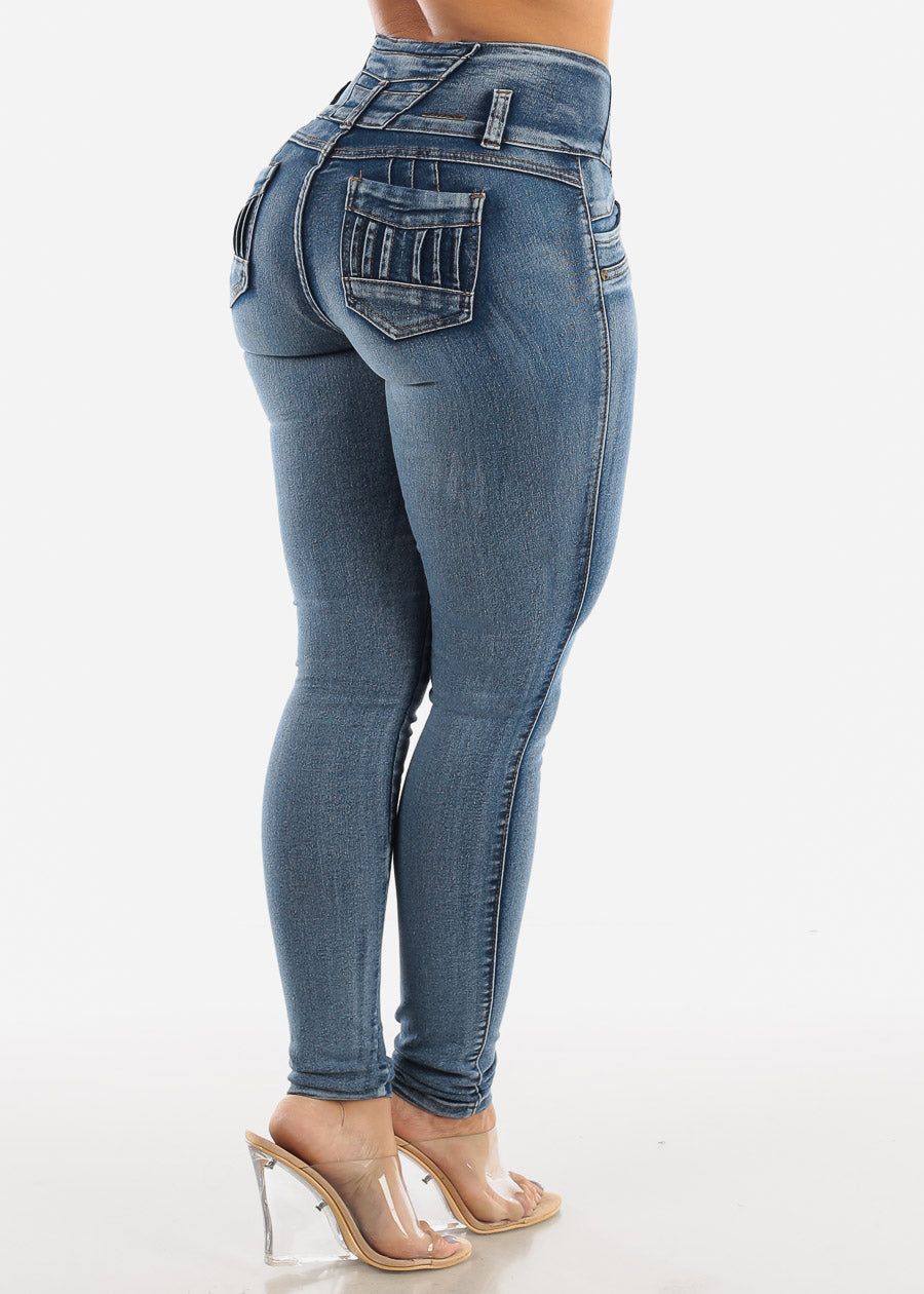 Butt Lift Levanta Cola Vintage Blue Skinny Jeans sold by Moda product image thumbnail 5