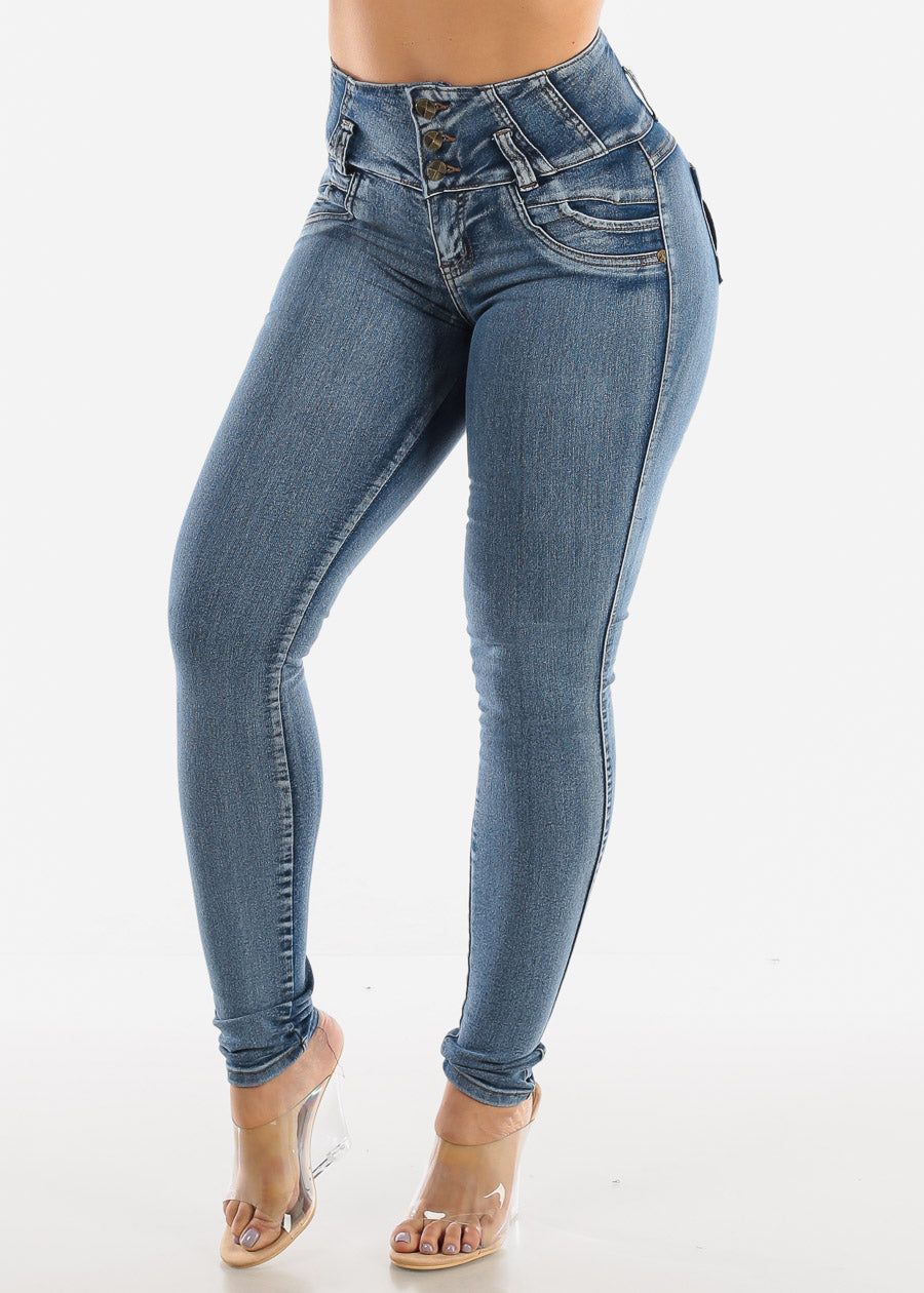 Butt Lift Levanta Cola Vintage Blue Skinny Jeans sold by Moda product image thumbnail 3