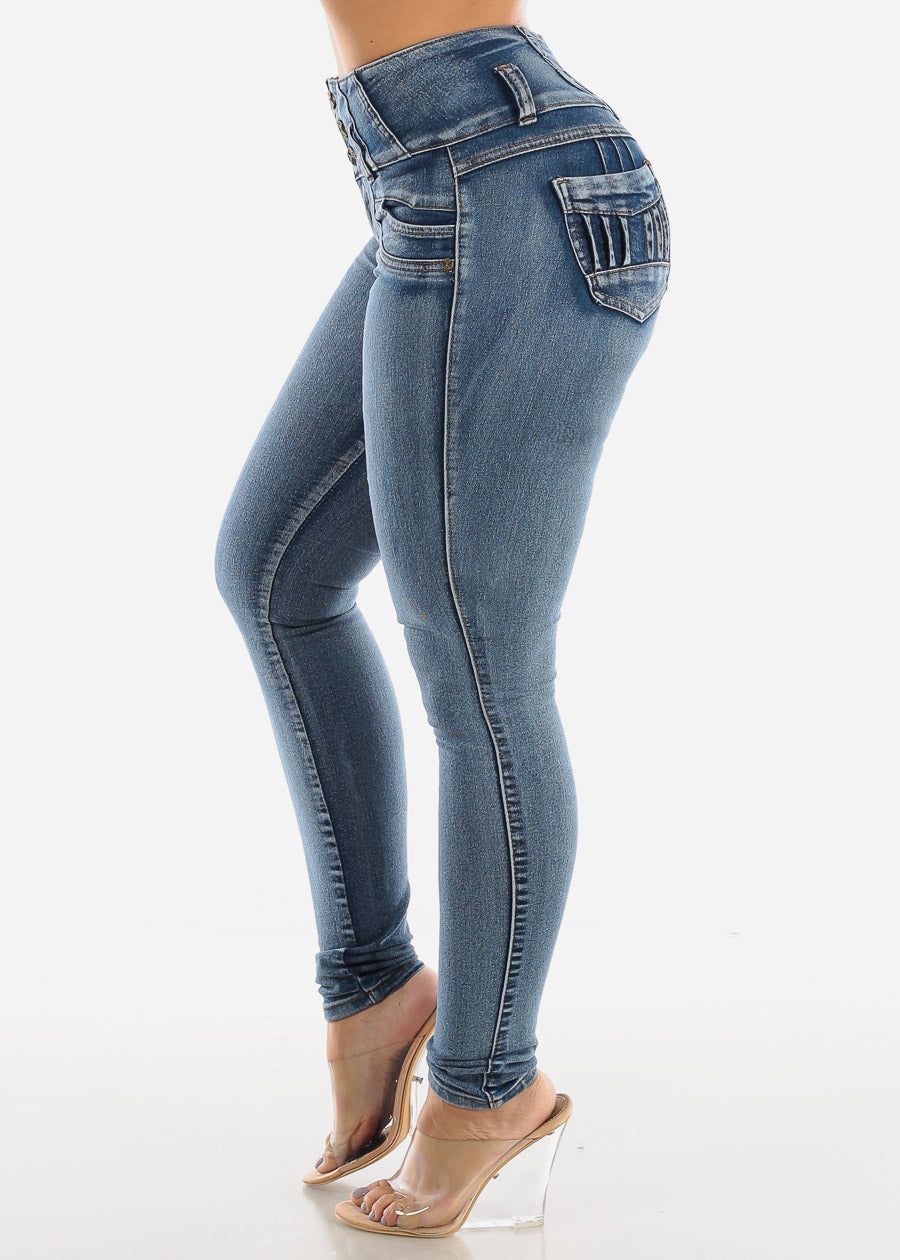 Butt Lift Levanta Cola Vintage Blue Skinny Jeans sold by Moda product image thumbnail 4