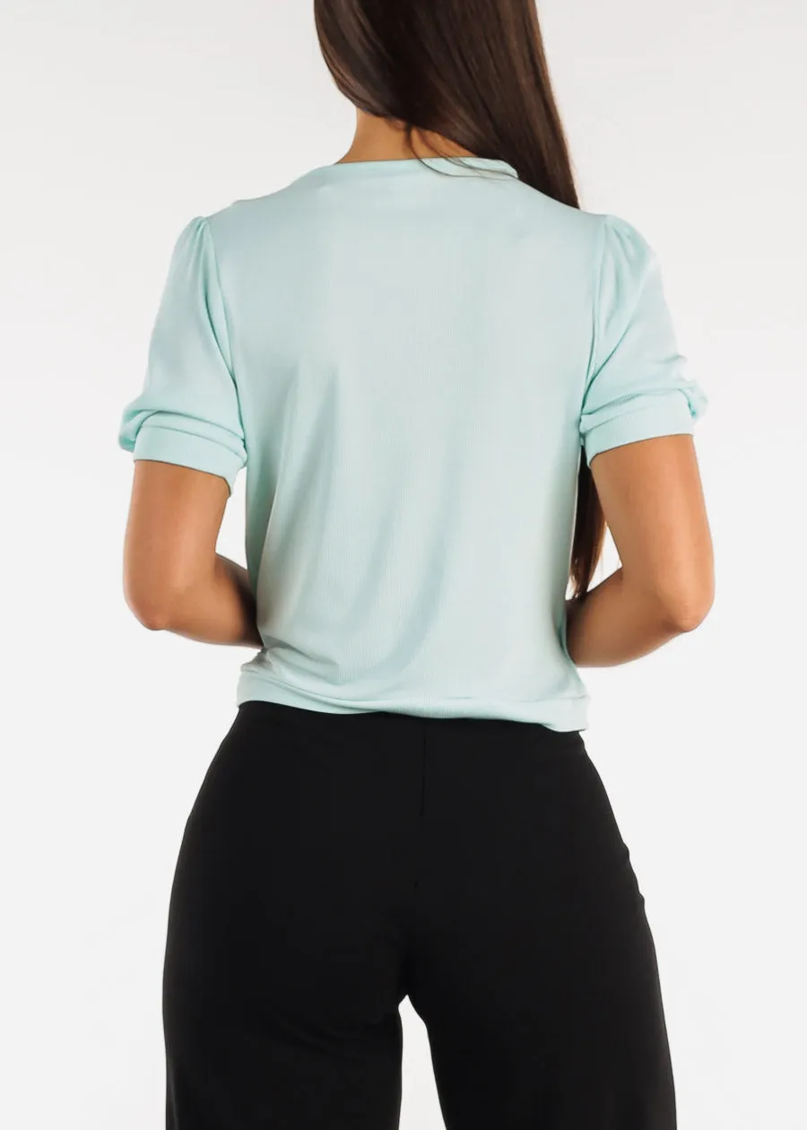 Short Sleeve Surplice Top Mint sold by Moda product image thumbnail 4
