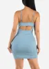 Button Up Bodycon Denim Dress Light Blue sold by Moda